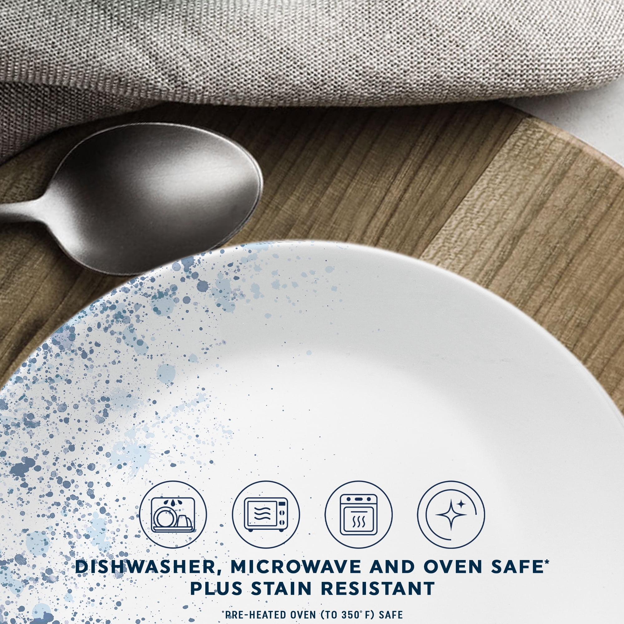 Corelle Indigo Speckle 12-Piece Glass Dinnerware Set (Service for 4)