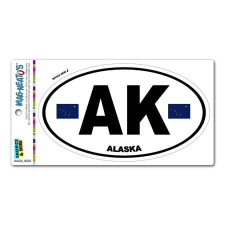 Alaska State Flag - AK Euro Oval MAG-NEATO'S(TM) Car/Refrigerator (Best Mags For Ak 47)