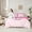 Pink D, variant on Feelyou Donut Initial Q Comforter Set 7pcs, Princess Pink Bowknot Queen Bedding Sets