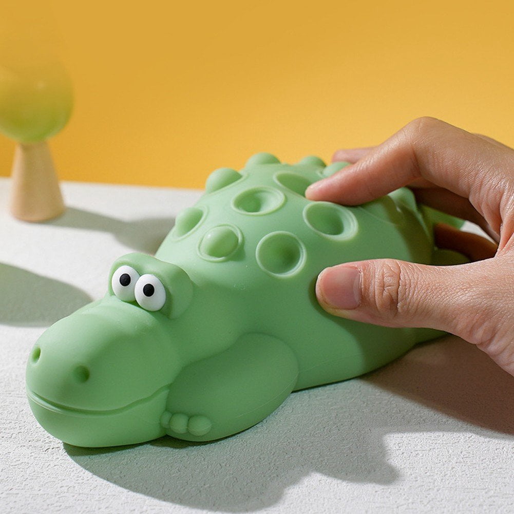 Jiibva Alligator Night Light, 7 Colour Changing Portable Touch Baby Lamp, USB Rechargeable Silicone Animal Night Light for Bedroom Decor