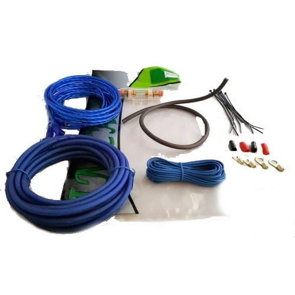 8 Gauge Amp Kit for Amplifier Install  Wiring Complete RCA Cable Blue 1500W