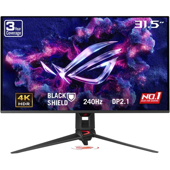 ASUS ROG Swift 32 Pouces UHD 4K 240Hz AMD FreeSync Premium Pro & G-Sync Compatible 0,03 Ms HDR500 USB-C GEN 3 OLED Moniteur d'Ordinateur de Jeu avec Hauteur Ajustable, Support Pivotant et Inclinable PG32UCDM3