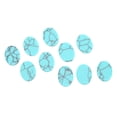 thumbnail image 1 of 10 piezas de piedras planas de turquesa de aspecto ovalado y brillante, piedra de joyería DIY, turquesa plana para pendientes, pulsera, colgante, azul pavo real, 12x16mm (WxL), 1 of 5