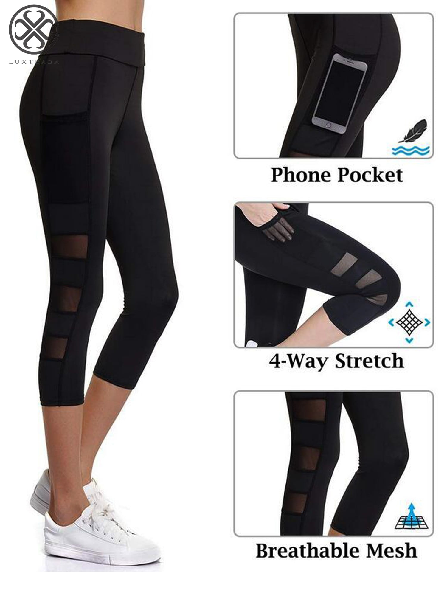 Tummy Control Non See-Through Workout Pants Leggings with Pockets Yukio Womens Yoga Pants with Pockets 