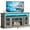 Gray, variant on Dextrus Durable Television Stand, Tempered Glass Rustic Oak, 65", 108 lbs