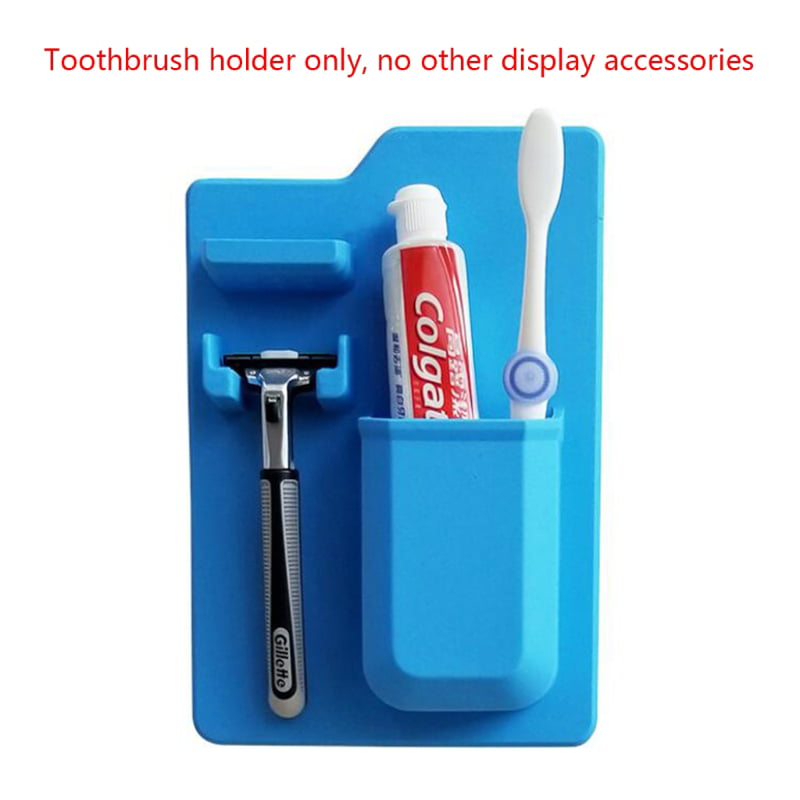 Silicone Mighty Toothbrush Holder for Bathroom Organizer Storage Space Razor 
