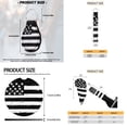 thumbnail image 6 of Uorisanigo Black White US Flag Car Seat Cover Full Set of 18 Pack with Steering Wheel Cover Seat Belt Pads Center Console Pad Headrest Covers Lever Stick Knob Covers Car Coasters Key Chains, 6 of 7
