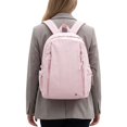 thumbnail image 4 of BadPiggies Nylon Backpack for Women Men, 20L Wear-Resistant Backpacks Casual Lightweight School Travel Daypack (Pink), 4 of 9