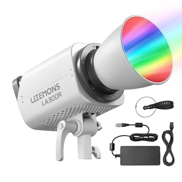 Godox Litemons LA300R Studio RGB Video Light 330W LED Photography Light Lamp 1800-10000K CRI95+ Bowens Mount APP Control with Reflector for Home Studio Vlog Live Streaming Portrait Product Wedding