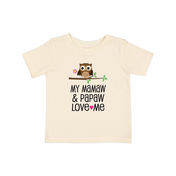 Inktastic Mamaw and Papaw Girl Granddaughter Owl Girls Baby T-Shirt