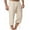 Khaki, variant on Turilly Plus Size Shorts for Men Men's Solid Cotton Drawstring Elastic Waist Cropped Shorts