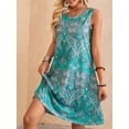 thumbnail image 4 of Fancyglim Women Summer Tank Dress Causal Loose Tshirt Swing Dresses Blue L, 4 of 7