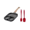 thumbnail image 4 of Sartén para huevos, utensilios de cocina antiadherentes, sartén redonda para parrilla, mango de madera para el hogar, olla para huevos, sartén para dos agujeros, 4 of 9