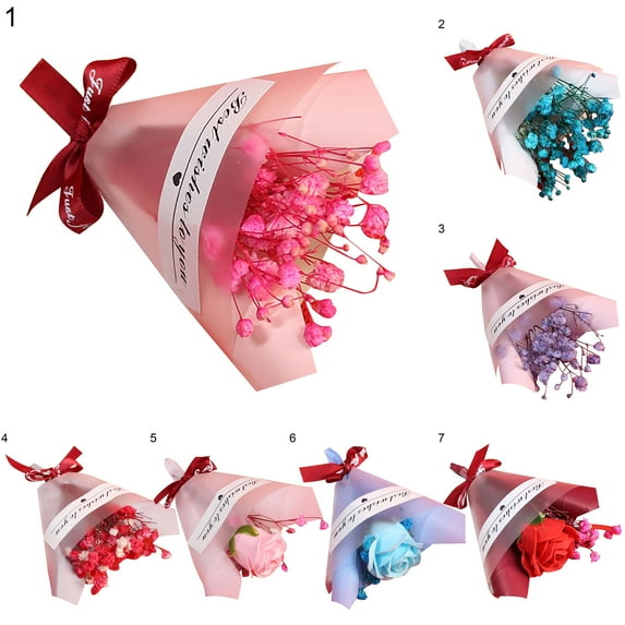 SPRING PARK Natural Dried Bouquets Rose Mini Real Flower Plant Photo Props Wedding Decor