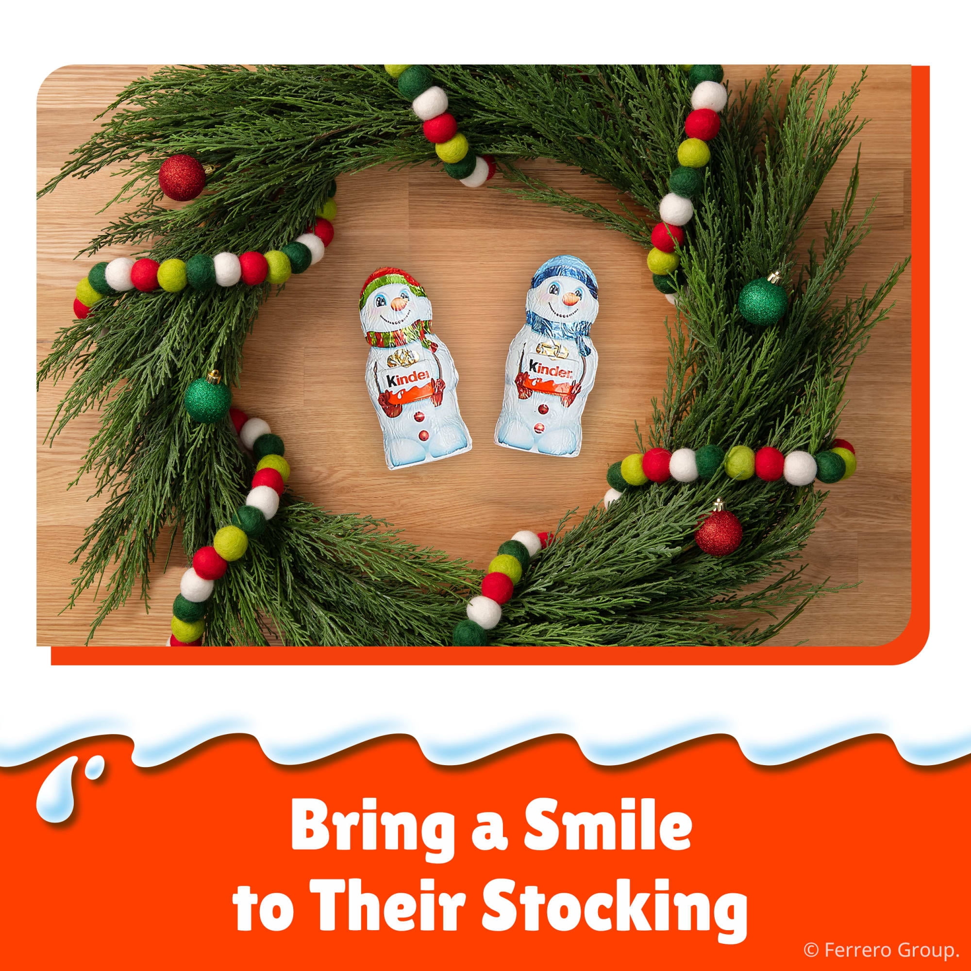 (2 pack) Kinder Christmas Chocolate Snowman, Creamy Milk Chocolate, Individually Wrapped, Great for Holiday Gifts, 6 Count, 3.1 oz