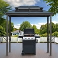 thumbnail image 5 of 5FT x 8FT Double Roof Aluminum BBQ Grill Gazebo with Grey Polycarbonate for Outdoor Use, 5 of 7