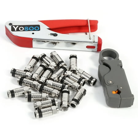 Rg58 Crimp Tool - Compression Tool Kit F-Type For RG58 RG59 RG6 Connectors Cable Stripper Coaxial Crimping Set