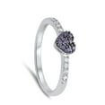 thumbnail image 4 of Women's Simulated Amethyst Heart Promise Ring .925 Sterling Silver Band Purple CZ Female Size 8, 4 of 4