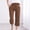 Coffee plus size capri pants with pockets a1, variant on Cagogo Women's Plus Size Capri Pants Elastic Waist Casual Loose Solid Palazzo Trousers with Pockets Summer Lounge Vacation Beach Work Travel Capris, Yellow 4XL