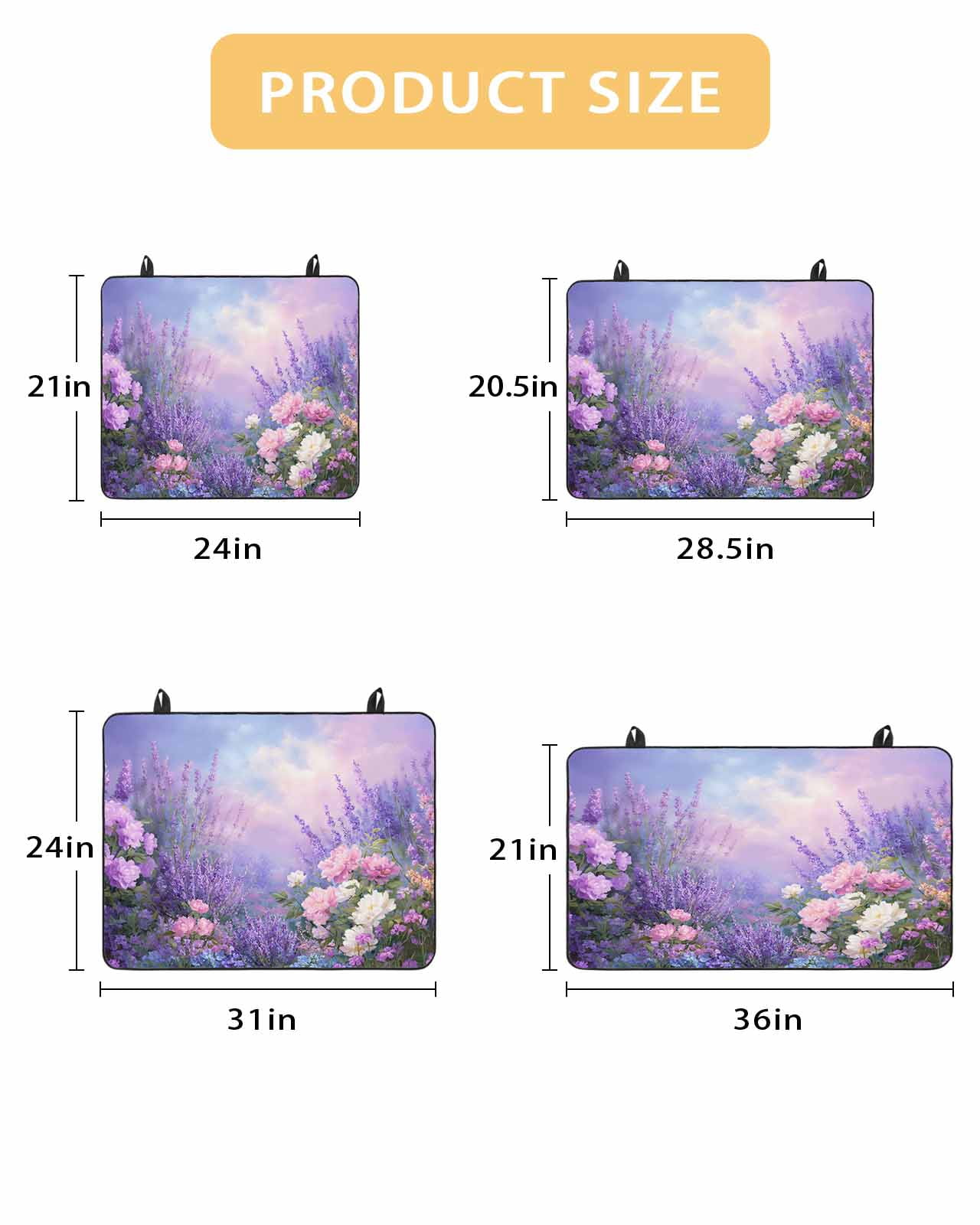 Large Induction Cooktop Protector Mat Purple Lavender Stove Top Covers for Electric Stove, Spring Watercolor Country Wildflowers Decorative Stove Burner Cover Mats, Glass Top Stove Cover