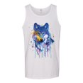 thumbnail image 2 of Wolf Painting Splatter Abstract Art Animal Lover Mens Graphic Tank Top, White, 3XL, 2 of 3