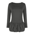 thumbnail image 3 of Vestido de Manga Corta para las Mujeres, Color Sólido Encaje Hasta Cintura Retracta Satén Tenedor Dividido, Cuello Redondo Midi, 3 of 8