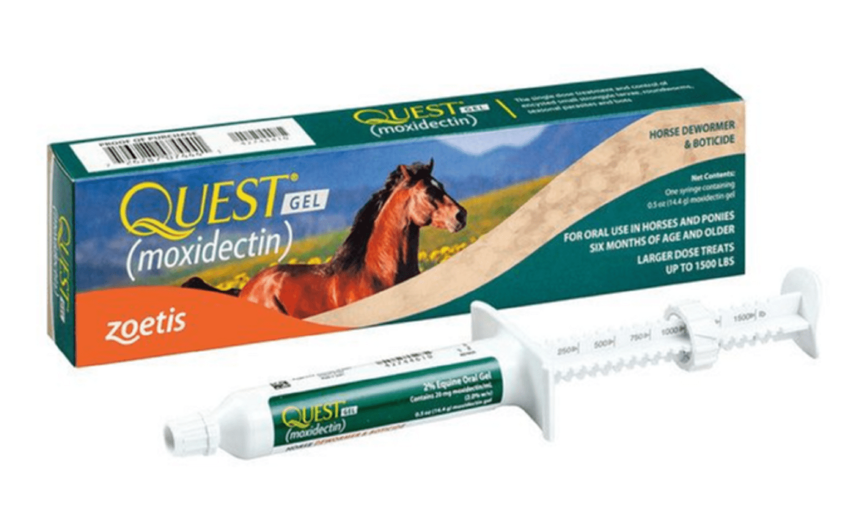 Zoetis 90892 QUEST Gel Dewormer and Boticide for Horses, 14.4gm