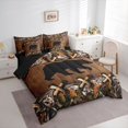 thumbnail image 2 of Castle Fairy Rustic Black Bear 7-Piece Twin Bedding,Camo Autumn Leaves Bedding Comforter Set,Brown Khaki Black,Black Reversible, 2 of 7