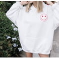 thumbnail image 2 of AMERICA VIBES SMILEY FACE Graphic Unisex Fleece Hooded Sweatshirt, 2 of 8