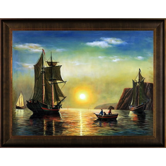 A Sunset Calm in the Bay of Fundy with Veine D'Or Bronze Scoop Frame 30"X40"