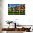 thumbnail image 3 of Elephant Stock Golf Course In Palm Springs Wall Art - Horizontal Multi Panel Canvas - Living Room Wall Decor - Sports Multi Panel - Brown And Green Decor - 33" x 20", 3 of 8