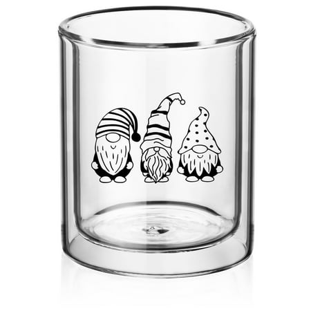 

Double Wall Insulated Glass Hand Blown Rocks Whiskey Glass Gift Gnomes