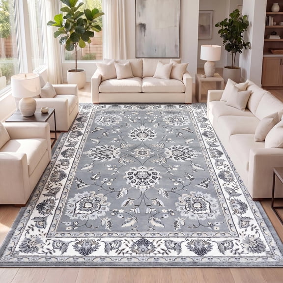 JONATHAN Y MODERN PERSIAN 5 x 8 Area Rug, Cherie French Cottage - Gray/Cream, MDP505B-5