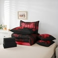 thumbnail image 5 of Feelyou Jungle Nature Scenery Bedding Comforter Set 7pcs for Adult, Red Natural Pine Tree Queen Bedding Sets, Countryside Reversible Queen Sheet Sets, Ultra Soft Home Decor, 5 of 7