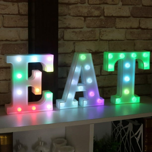 Pooqla Colorful LED Marquee Letter Lights with Remote – Light Up Marquee Signs – Party Bar Letters Lights Decorations for Home - Multicolor Z - Walmart.com