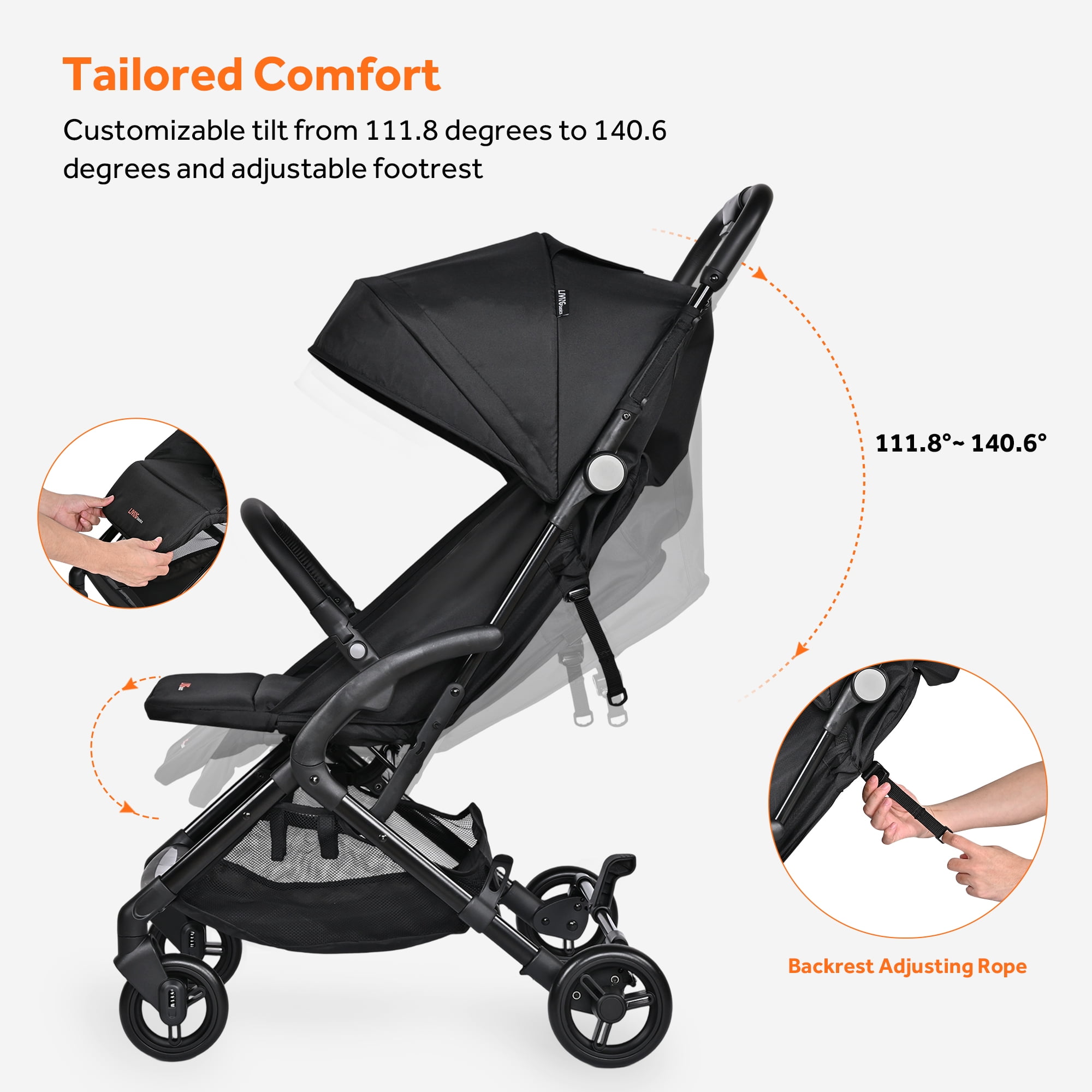 Lightweight Baby Stroller, Compact Fold Travel Umbrella Stroller