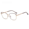 thumbnail image 4 of Montura de gafas de moda para mujer, lentes planas de color, montura de gafas con luz antiazul de Metal, 4 of 5
