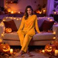 thumbnail image 6 of Matching Family Halloween Pajama Sets Womens Mens Kids Baby Pjs Long Sleeve Sleepwear Holiday Lounge Outfit-Woman, 6 of 7