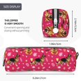 thumbnail image 3 of Fotbe German Shepherd Dog Pattern Leather Pencil Case, Pencil Pouch with Durable Zipper, Compact and Stylish Organizer for Stationery, Art Supplies, Travel Essentials, 3 of 7