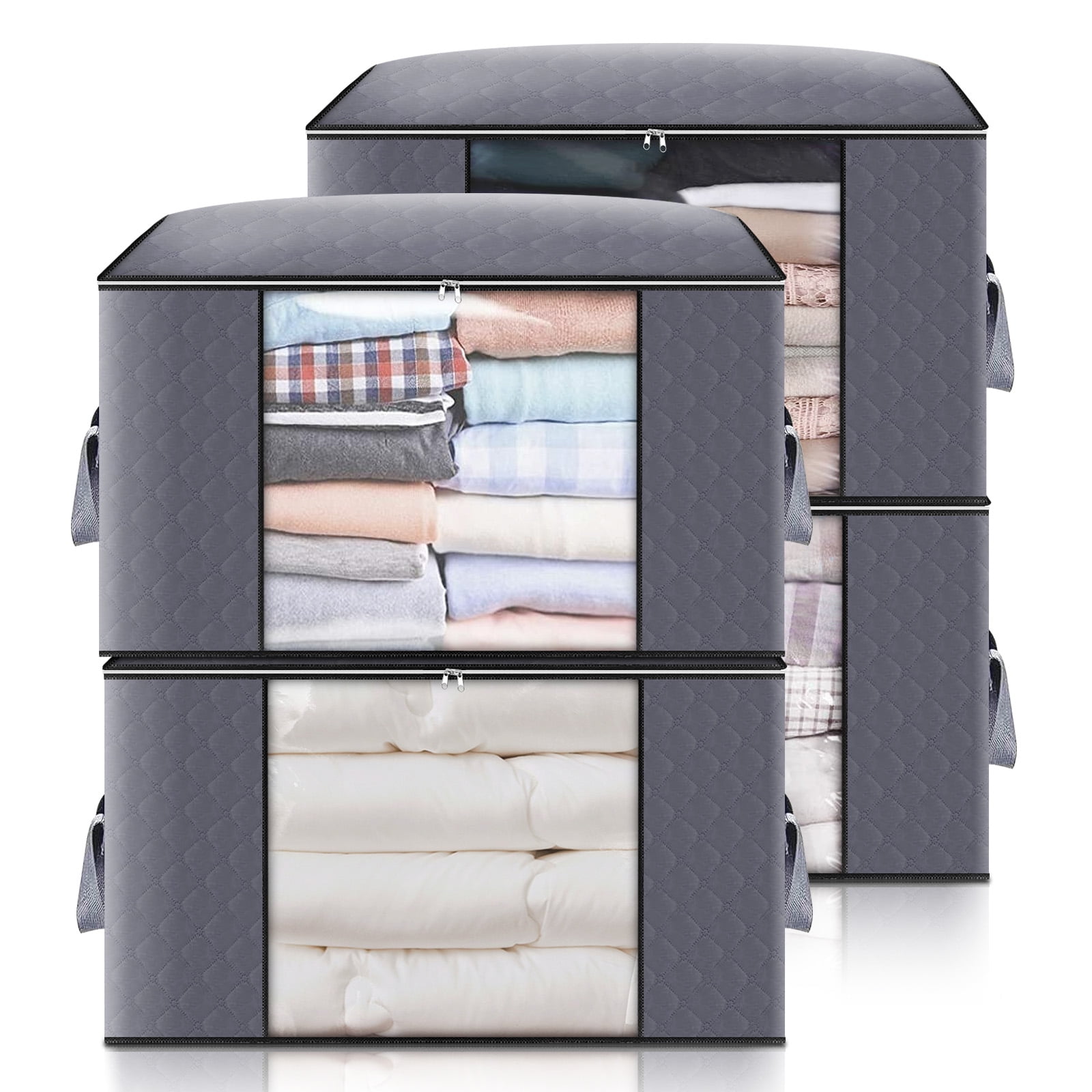 Clothes Storage Bags Organizers, 4Pcs Closet Storage Organizers Large Capacity Blanket Storage