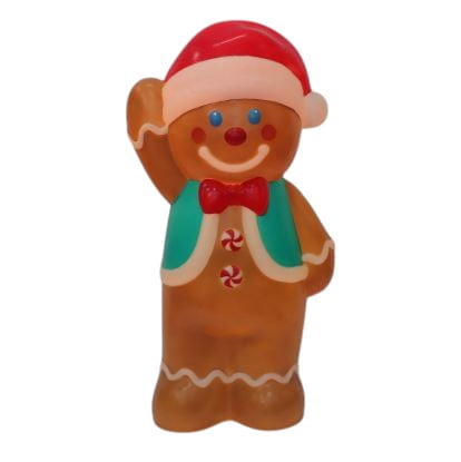 Lighted  Blow Mold Gingerbread Outdoor Christmas Decoration, Multicolor, 32 inch