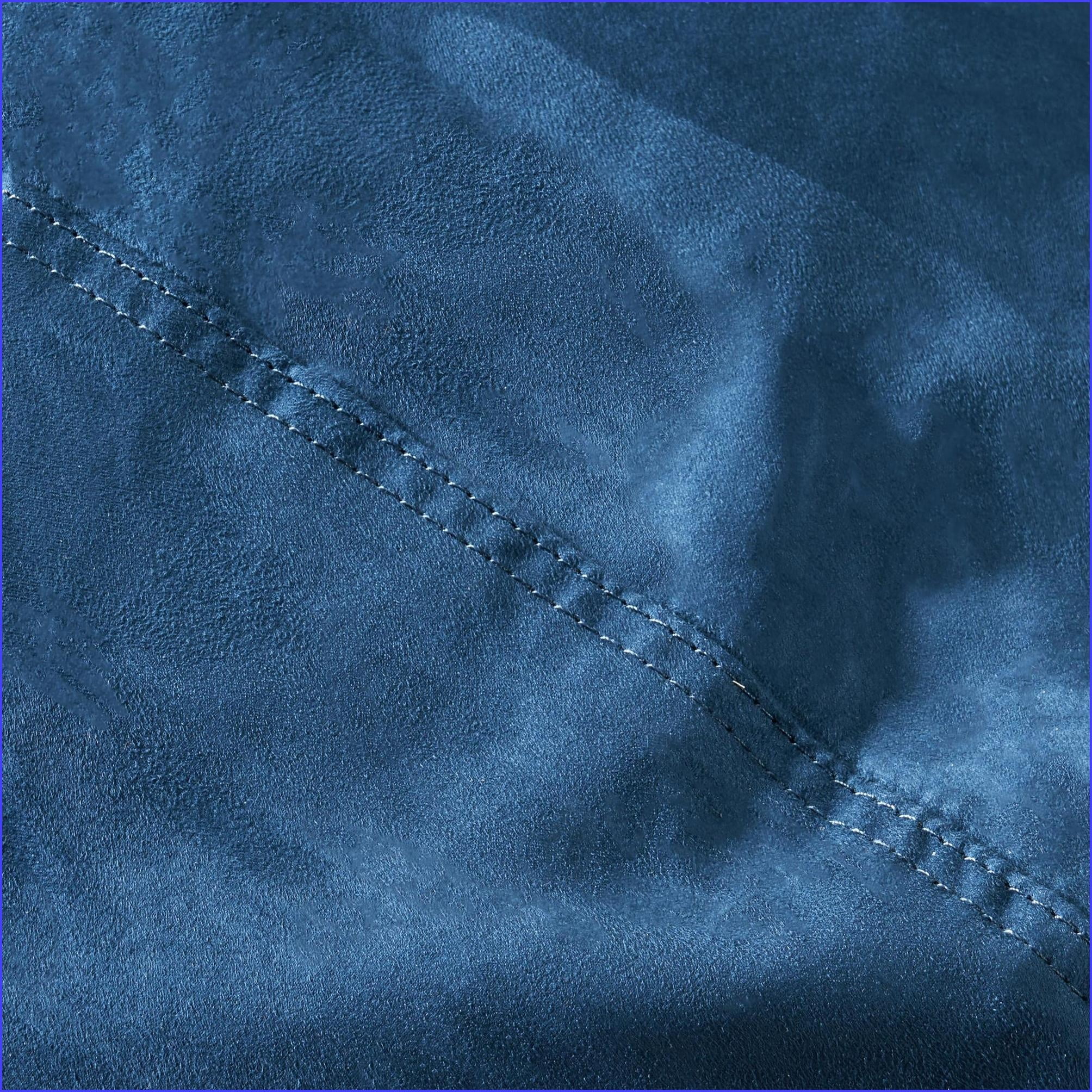 Marlin 6.5 Foot Suede Cylindrical Bean Bag Chair for Adults, Midnight Blue | Blue Solid | Curved