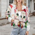 thumbnail image 3 of Jackets for Women Winter Coat Jackets Flannel Stand Collar Jacket(Cute Christmas Cat Decor,Size:S-4XL), 3 of 7