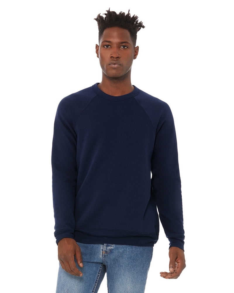 BELLA+CANVAS Adult Crew Neck Personalized Sweatshirt, Create your own Designs, Navy, Large, Unisex