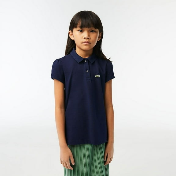 Kids' Scalloped Collar Mini Piqu Polo