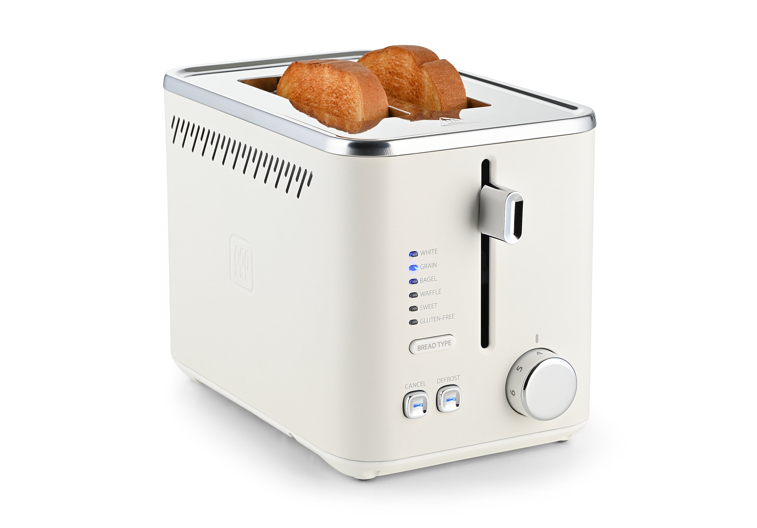 Toastmaster 2-Slice Multi-Function Toaster - Star White with Lever and Dial Controls, Extra Wide Slots, High Rise Toast Lift and Gluten Free Setting, 900W