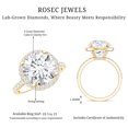 thumbnail image 6 of Rosec Jewels IGI Certified Lab Grown Diamond Engagement Ring with Halo - 4 Carat - E-VS1 Quality Diamond Statement Ring, 18K Yellow Gold, US 10.00, 6 of 7