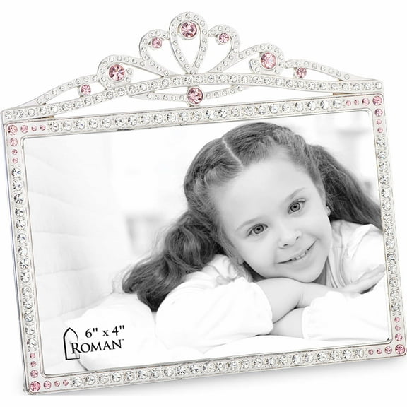 Fashion Princess With Pink Crystals Crown 4X6 Frame (6.38 X 6) Made In China -Jewelry By Sweet Pea