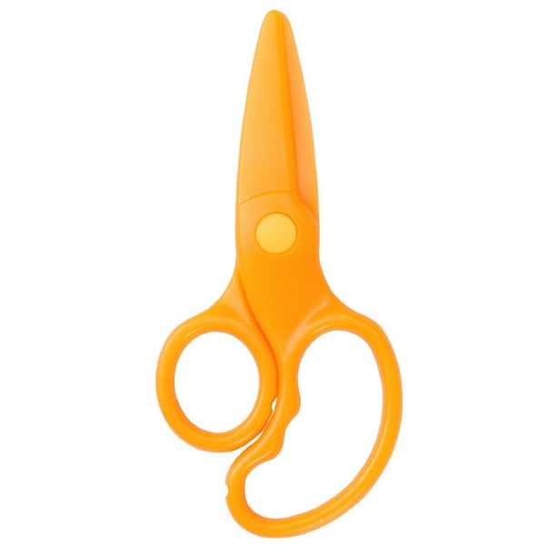 tijeras para niños, tijeras de plástico de seguridad con dibujos animados, corte de papel de arte para bebés, tijeras de arte educativo para niños, manualidades (naranja) WD.WDQZL Hogar