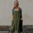 thumbnail image 2 of Baberdicy Inafore Dress Apron Pinafore Dress Garden Women Cotton Pinafore Work Women's Dress Fall Dresses Army Green 3Xl, 2 of 8